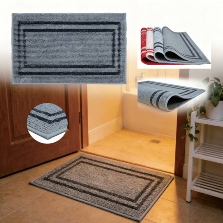 Chenille Bathmats Jacquard Rugs Rubber Backed for Home Decoration