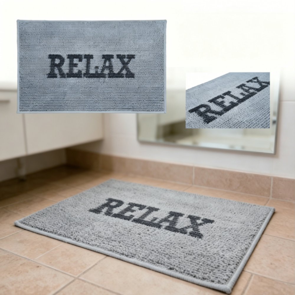 Chenille Bathmats Jacquard Fabric slippers with TPR backing