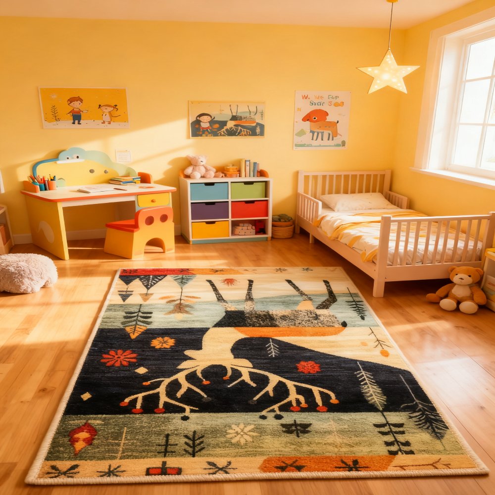 Printed Area Rugs Fine Yarn cashmere mat with doted no-slip sole